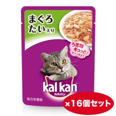 まとめ買い】カルカン パウチ １歳から まぐろ たい入り ７０ｇ ×16個