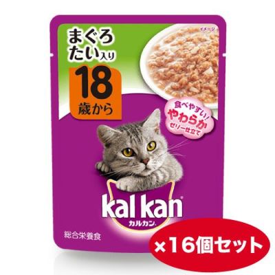 まとめ買い】カルカン パウチ １8歳から まぐろ たい入り ７０ｇ ×16個